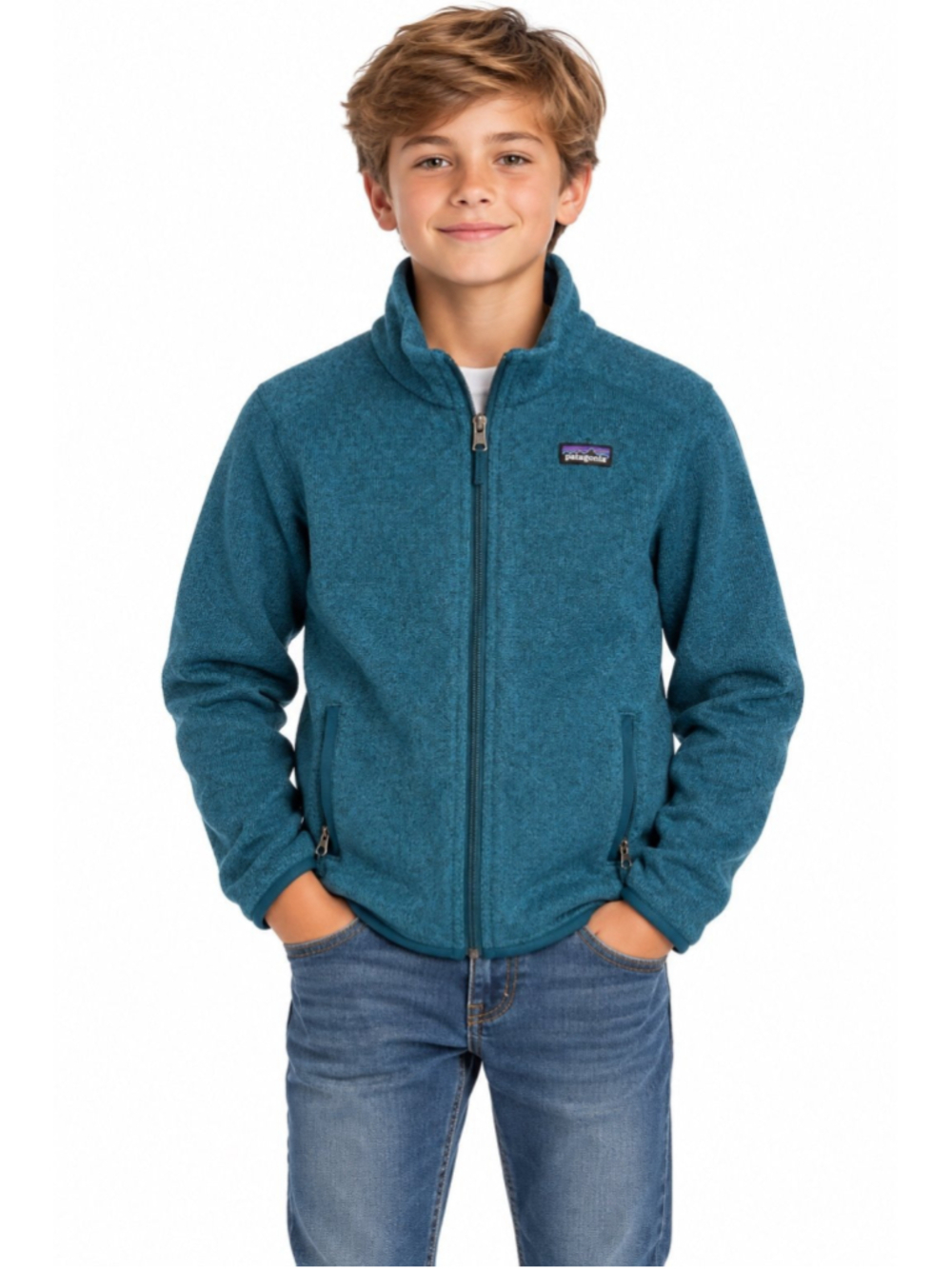 Patagonia Kids Better Sweater Full-Zip Fleece Jacket Teal Blue
